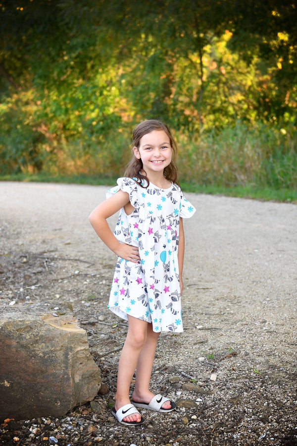 raccoon-milk-silk-flutter-dress Great Lakes kids - Sophia's StyleFlutter Dress-1